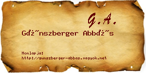 Günszberger Abbás névjegykártya